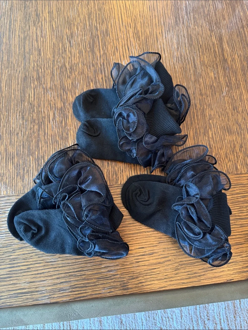 toddler girl Black Ruffle Ankle Socks 3 pack
